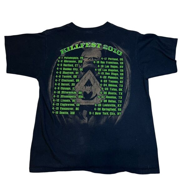 2007 Overkill Band T-Shirt Youth Black Green Short Sleeve Graphic Tee No Tag - Picture 2 of 8